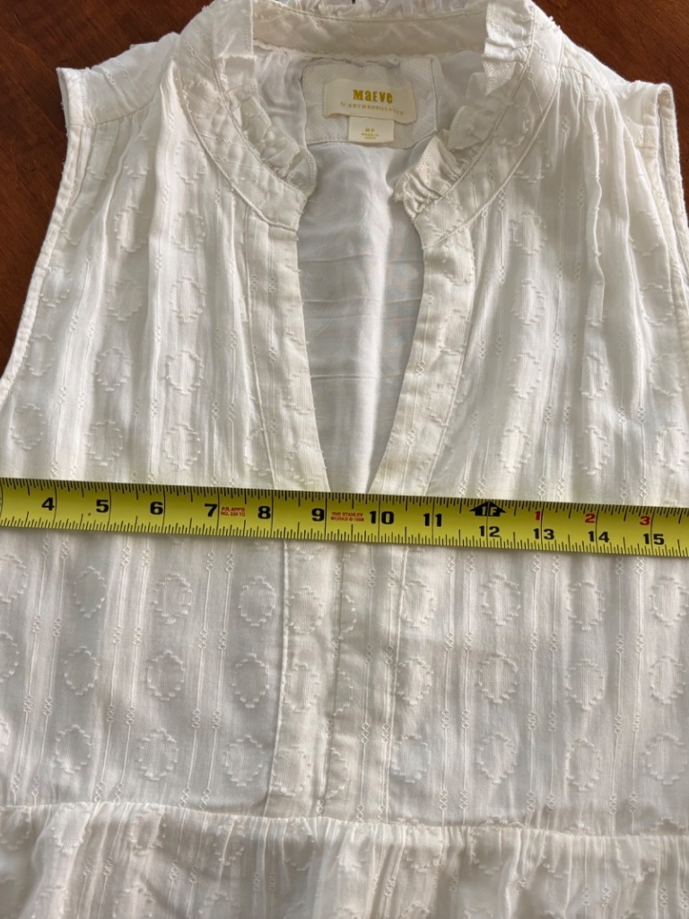 Maeve Anthropologie white cotton gauzy sleeveless midi dress bohemian flowy MP - Picture 13 of 14